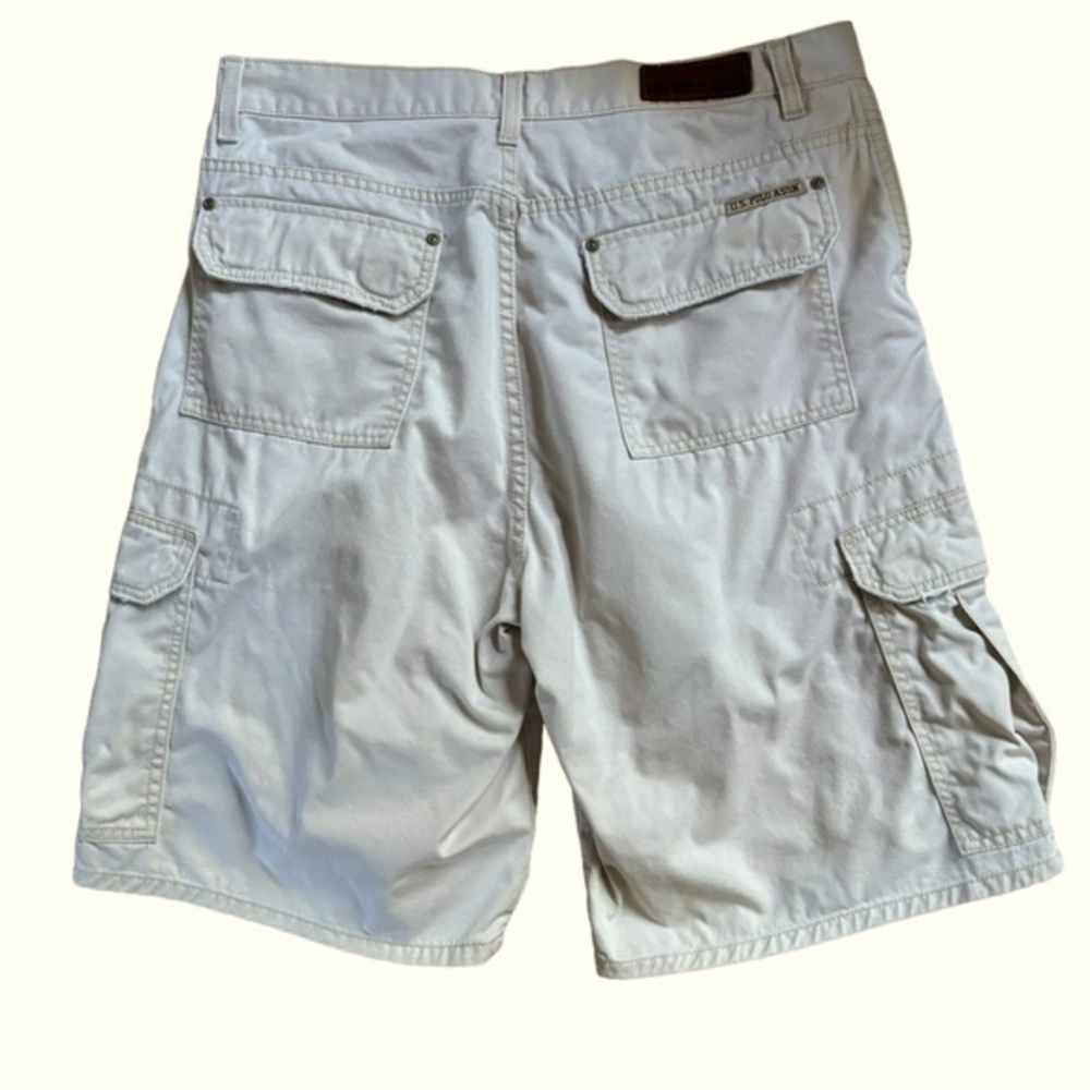 U.S. Polo Assn. Men’s Y2K Cream Cargo Carpenter Shorts Vintage Cotton Size 34